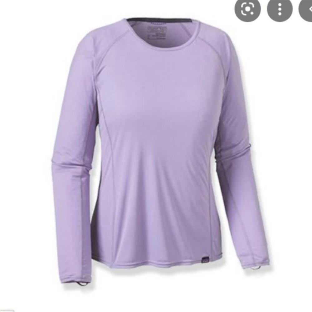 Patagonia Long Sleeve Midweight Capilene Base Layer Top Light Lavender